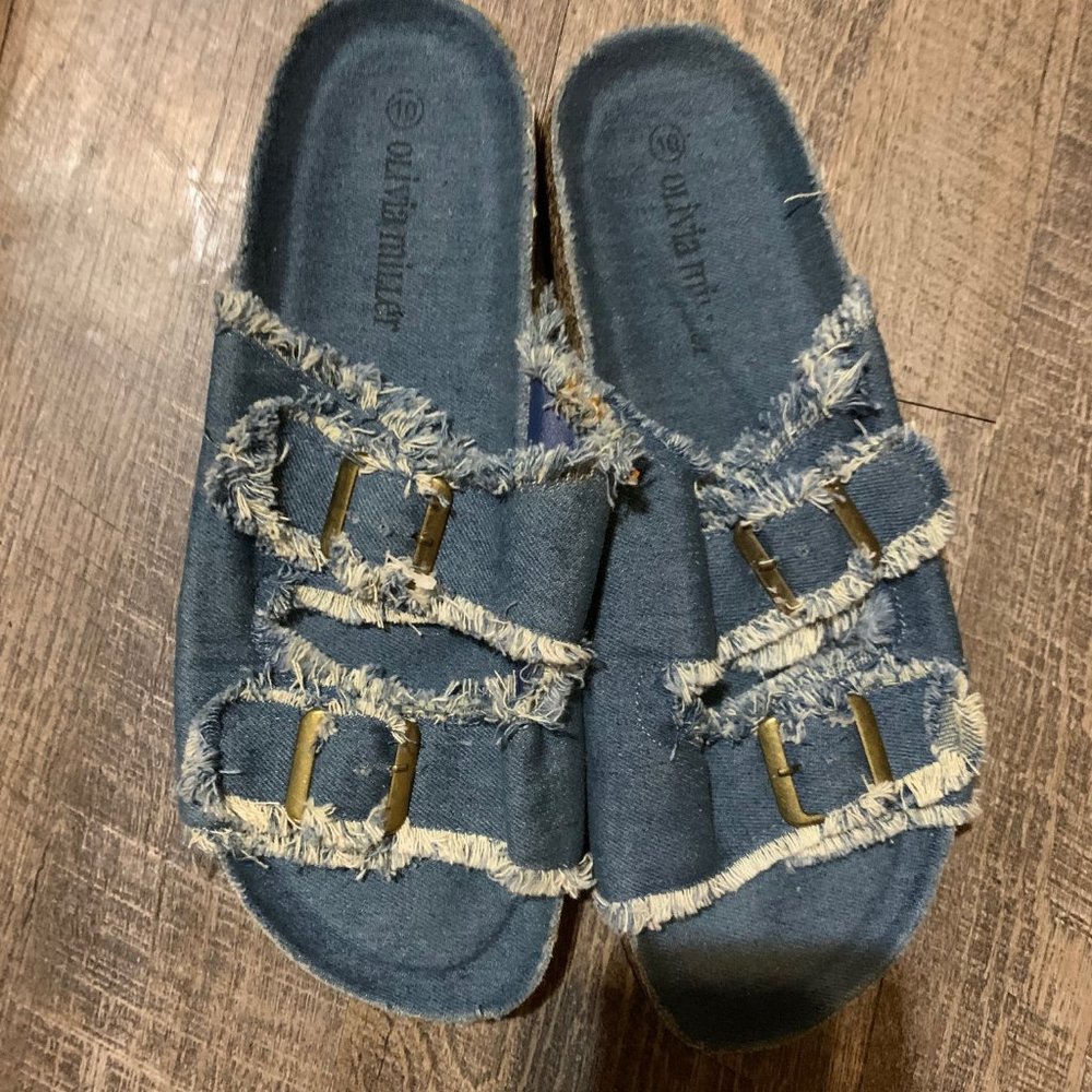 Oliva miller denim women sandals brand new size 10